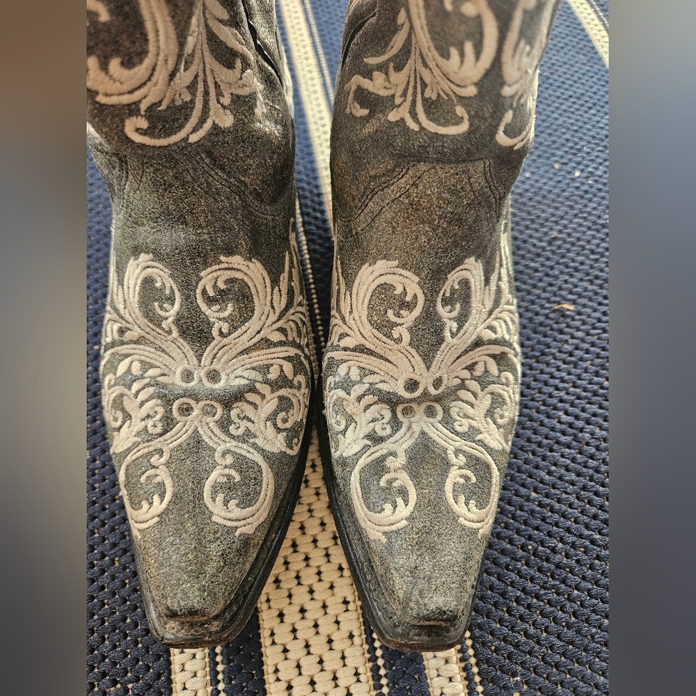 Corral Black Dahlia Boots - Womens 6.5 Concert Festival Western - Picture 7 of 13